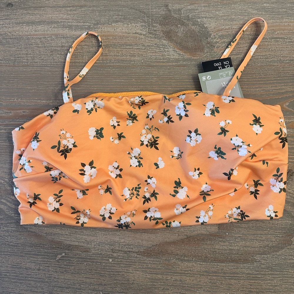 H&M Orange Floral Bikini Top